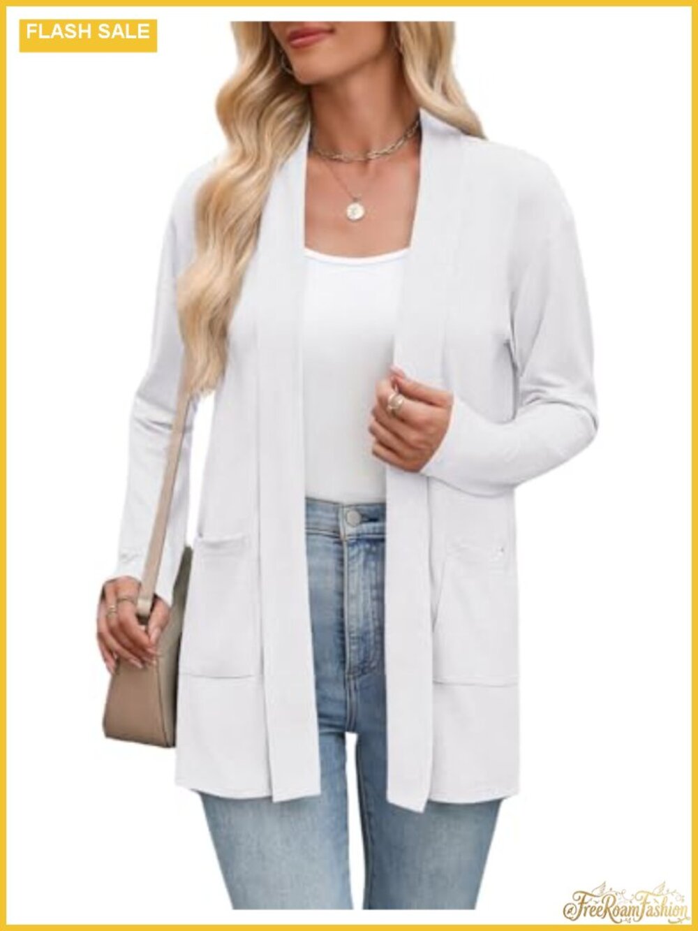 Lightweight Open Front Cardigan Long Sleeve Casual Sweater